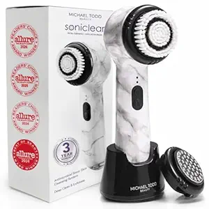 Michael Todd Beauty Soniclear Face Brush 2026 Allure Readers Choice Winner | Sonic Facial Cleansing (no rotating), Exfoliation Brush for Men/Women, Antimicrobial Protected, 4 speeds, Serum Infusion Head