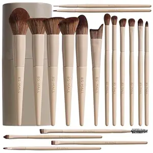Professional Makeup Brush Set with Travel Case 18 Pcs for Makeup Artists | Foundation Concealer Powder, Blush & Eyeshadow for Beginners Beauty Enthusiasts