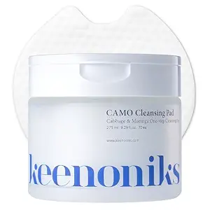 keenoniks One-step Korean Cleansing Pad- Deep Cleans, Smooths & Hydrates Skin in 30 Seconds | Gentle Exfoliating Dual Pads, 3.2 Inch XL Size (70 Pads)