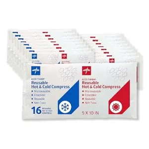 Medline Accu-Therm Reusable Hot/Cold Gel Packs, 5” x 10”, Soft & Flexible, for Injuries, Fast Relief, Recovery & Muscle Soreness - Pack of 16