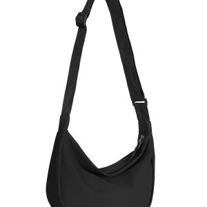 Crossbody Crescent Bag for Women Men, Crescent Bag with Adjustable Strap. | Crescent Bag with 2 Zippers Lightweight & 2 Inner Pockets & 1 Inner Zipper Pocket.
