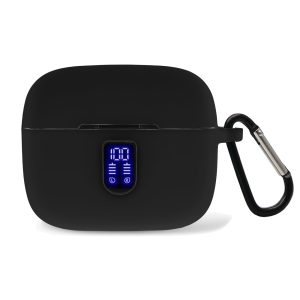 Premium Silicone Case for TAGRY X08 Wireless Earbuds with Carabiner. (Black)