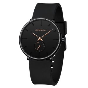 CRRJU Men’s Women Watch Casual Stylish Waterproof Quartz Unisex Wristwatches, Ultra Thin Watches for Men Women, Colorful Silicone Band