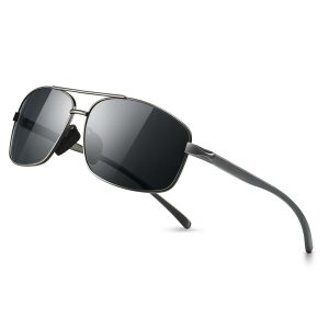 SUNGAIT Ultra Lightweight Rectangular Polarized Sunglasses Men UV400 Protection