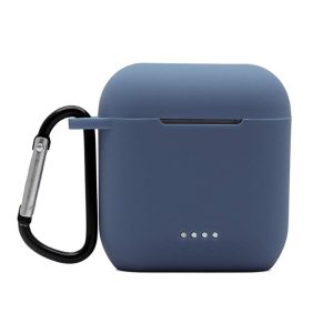 Silicone Case for Tozo T6, Front LED Visible, Premium Accessory Shockproof Case Cover with Keychain Compatible with Tozo T6. (Midnight Blue)