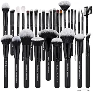 29pcs Black Professional Makeup Brush Set Kabuki Powder Concealers Eye shadows Blush Eyeliner Eyebrow Contour Eye blending Brushes (29pcs brush)