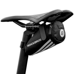 ROCKBROS Small Saddle Bag Bike Seat Bag Under Seat Cycling Storage Pouch | Ultralight wedge pack keeps tools and essentials organized for road cycling, MTB, BMX and folding bike adventures