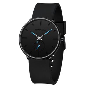 CRRJU Men’s Women Watch Casual Stylish Waterproof Quartz Unisex Wristwatches, Ultra Thin Watches for Men Women, Colorful Silicone Band