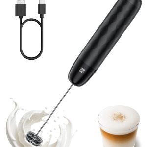 Maestri House Rechargeable Milk Frother, LunaFro Mini with Detachable Wand | 8000RPM Turbo Motor, 1200mAh lithium battery, Compact Design Milk frother Handheld for Lattes, Cappuccino, Matcha, No Stand