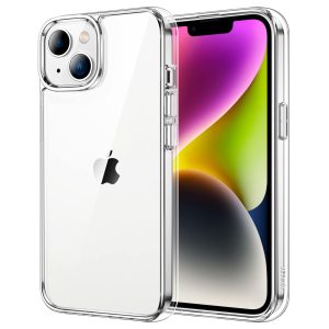 JETech Case for iPhone 14, Anti-Yellowing, Clear | Shockproof Protection, Scratch Resistant Hard PC Back, Durable Transparent TPU Bumper
