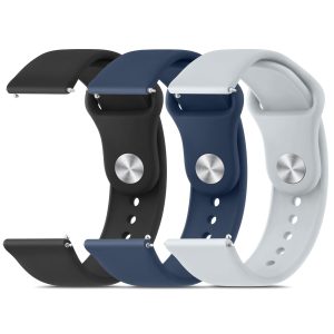 Meliya Compatible for Veryfit Smart Watch Bands, 22mm Silicone Bands for Veryfit IDW13 IDW16 IDW19 IDW26 IDW28 Smartwatch Replacement Sport Wristbands for Women Men