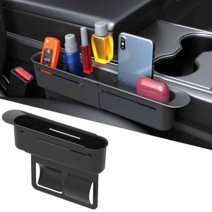 Car Seat Gap Filler Organizer, Expandable Seat Gap Filler with Storage Slot, Anti-Drop Car Seat Gap Organizer for Phone, Keys, Wallet, Universal Fit for Car SUV Truck