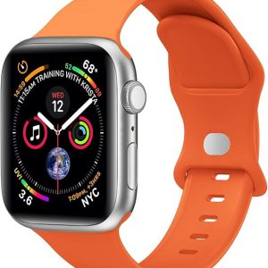 Sport Band Compatible with Apple Watch Bands 40mm 38mm 41mm 42mm 44mm 45mm 49mm for Women Men,Soft Silicone Waterproof Replacement Strap for Apple Watch Series 11 10 9 8 7 6 5 4 Ultra 3 2 1 SE