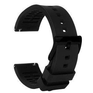 TStrap Silicone Watch Band for Men - Black Quick Release Watch Band for Women Soft - Waterproof Smart Watch Bracelet Clasp - Correa de Silicona para Reloj Replacement - 18mm 19mm 20mm 21mm 22mm 24mm