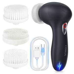 COSLUS FBX04 Facial Cleansing Brush Scrubber, 3-in-1 Bi‑Directional Spin | Electric Spin Brush for Removing Blackhead, Exfoliating, Massaging, Type-C Rechargeable, 3 Speeds, Waterproof, Men Women