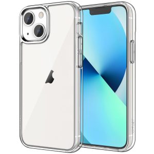 JETech Case for iPhone 13, Anti-Yellowing, Clear | Shockproof Protection, Scratch Resistant Hard PC Back, Durable Transparent TPU Bumper