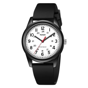 Watches Mens Womens Unisex Quartz Wristwatch Silicone Strap Military | Easy-Read Analog Face with 24-Hour Markers, Casual Comfort and 30m Water Resistance for Men and Women In Everyday Wear