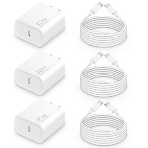 iPhone 17 16 15 Pro Charger Fast Charging, 40W USB-C iPhone Fast Charger Block with 6 FT Type C to C Charging Cable Cord for iPhone 17 Pro Max/17 Pro/17/16/16 Pro Max/16 Pro/15/15 Pro Max(3-Pack)