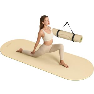 WeiLa Extra Thick Yoga Mat (10mm), Large TPE Workout Mat 74"x28" with Strap | Non-slip, extra long & wide, thick cushion for joint, fitness mat for yoga, pilates, stretching & floor workouts