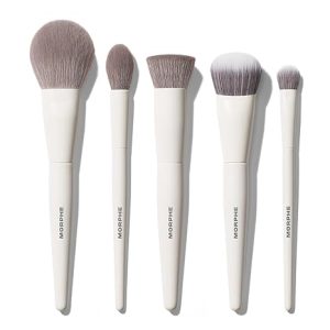 Morphe Portrait Mode 5 Piece Makeup Brush Set - Professional Makeup Brushes for Foundation, Concealer, Powder, Bronzer - Expertly Engineered Face Brush Kit for Smooth, Streak-Free Application (5 ct)