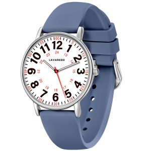 Nurse Watch for Women, Luminous Dial, Japanese Quartz, Waterproof | Easy-read Military Time Watch for Nurses, Doctors, Women and Men, with second Hand and Silicone Band