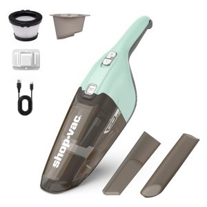 Shop-Vac Wet/Dry Handheld Vacuum Cordless, Wall-Mounted Hand Vac, Green