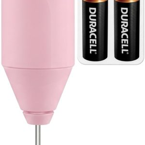 Zulay Kitchen Powerful Milk Frother AA Batteries Included – Ultra Fast Handheld Drink Mixer with Stainless Steel Whisk Stirrer for Coffee, Protein, Matcha & More, Frother Wand Electric Frothmate