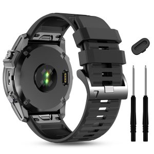 Silicone Band for Garmin Enduro 3 2/Fenix 8 pro/tactix 8 AMOLED 51mm/Fenix 7X/6X pro sapphire solar/5X plus, 26mm Quickfit Sprot Watch Strap Replacement for Descent Mk2i/3i/epix Pro/quatix 8 51mm