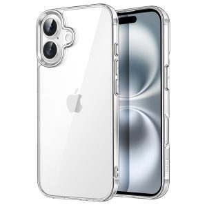 JETech Case for iPhone 16, Anti-Yellowing, Clear | Shockproof Protection, Scratch Resistant Hard PC Back, Durable Transparent TPU Bumper