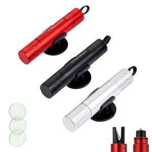 3Pcs Car Window Breaker Seatbelt Cutter 2 in 1 +3 Test Glass Emergency Kit | Tungsten Steel Tip & Stainless Steel Blade, Compact Car Escape Tool for Vehicle Emergency, Men Women Safety Accessories