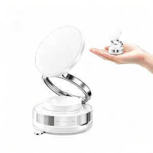 Upgraded adjustable vacuum magnetic car phone holder, strongest suction cup phone holder, 360° foldable car holder, suitable for cars/mirrors/smooth surface, compatible with iPhone and Android (white)