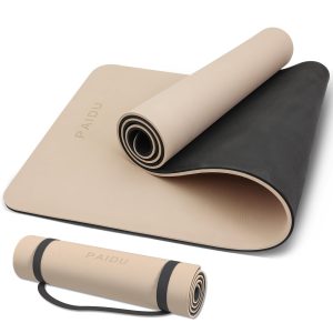 PAIDU POE Yoga Mat （10mm）Extra Thick Fitness Mat 72"x24" with Carry Strap | Non-slip, tear-resistant and suitable for all ages, perfect for yoga, Pilates, home gym and full-body workouts.