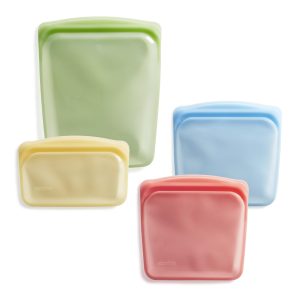 Stasher Premium Reusable Silicone Food Storage Snack Bags, 3-Pack, Artivism | Food-Safe Silicone, Eco-Friendly, Reusable Freezer Bags, Microwave, Dishwasher, Oven, Snack Bags, Lunch Containers, Meal Prep