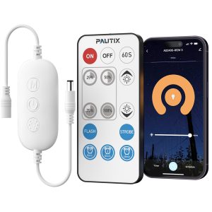 PAUTIX RF WiFi Smart Remote Dimmer for Single Color LED Strip Lights,Compatible with Alexa and Google,14-Key Wireless Remote,DC 12-24V Controller for 3528/2835/5050/COB LED Strip Light