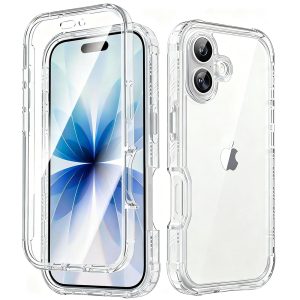 Lifedance Full-Body Rugged Case for iPhone 17 with Built-in Screen Protector, 10FT Military Drop Tested & Shockproof, Clear Protective Phone Case Cover, Clear