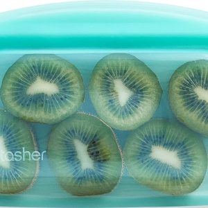 Stasher Premium Reusable Silicone Food Storage Bag, Snack, Aqua, 12 oz | Food-Safe Silicone, BPA-Free, Leak-Free, Eco-Friendly, Freezer, Microwave, Dishwasher, Oven Safe, Meal Prep, Snack Bags