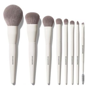 Morphe Best of Blends 8 Piece Makeup Brush Set - Face and Eye Makeup Brushes for Foundation, Concealer, Powder, Blush, Eyeshadow & Brows - Professional Brush Kit (8 ct)