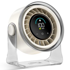 Portable Desk Fan,Quiet Fan for Bedroom,Portable Fan withTurbo Airflow,Fans with 100 Speeds Digital Display, 360° Tilt,Rechargeable Battery Powered Fan,Small Fan for Home, Office, Kitchen (White)