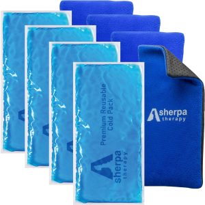 Flexible Cold Gel Ice Pack Reusable, 9.5" x 4.5", 4 Pack | Soft gel ice pack for injuries reusable, recovery, leak-proof, medical grade knee, back, neck, wrist, hand, elbow
