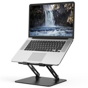 Adjustable Laptop Stand for Desk, Metal Laptop Riser Holder | Portable Desktop Book Stands, Foldable Ventilated Cooling Computer Notebook Stand Compatible with 10-15.6” Laptops, Tablets