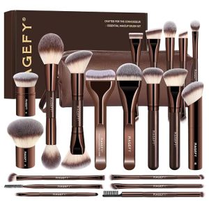 MAGEFY Makeup Brushes 26-in-20 Professional Makeup Brush Set Double-End Make Up Brushes for Powder Concealers Eye Shadows Blush Contour Foundation Brushes with Case