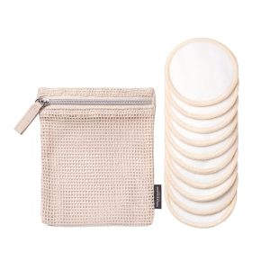 Paula's Choice Reusable Makeup Remover Pads Sustainable Cotton Rounds | Made from Eco-Friendly Cotton & Bamboo, Gentle on Sensitive Skin, Includes Washable Bag for Laundry & Storage, 10 Count