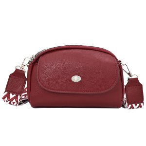 TeeYee Small Crossbody Phone Purse PU Leather Shoulder Bag for Daily Use | Solid Color,Multi-Layer Storage,Fits 6.8" Phone,Wide Adjustable Strap,Compact & Lightweight,Holds Daily Essentials