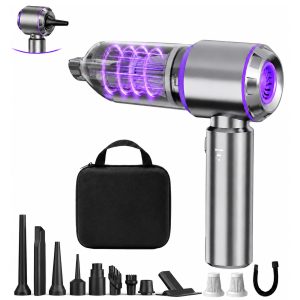 Mini Car Vacuum Cleaner Portable Cordless, 21000PA High Power Small Vacuum CleanerHandheld Vacuum, Compressed Air Duster & Air Blower & Aspiradora para Carro for Car, Home, Office, Pet