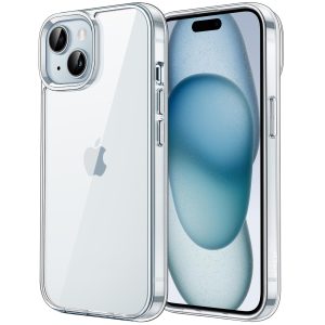 JETech Case for iPhone 15, Anti-Yellowing, Clear | Shockproof Protection, Scratch Resistant Hard PC Back, Durable Transparent TPU Bumper
