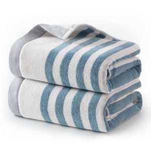 ecolook Blue Bath Towel Set of 2, 27.5x59 inch Microfiber Bath Towels for Body, Absorbent & Soft Large Shower Towels for Bathroom,Hotel,Spa-Blue