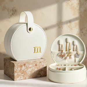 COLLECTIVE HOME Small Travel Jewelry Case for Women, Detachable Handle (m) | Portable Jewelry Box, Organizer for Rings, Earrings,Necklaces, Birthday, Christmas, Mother's Day Personalized Gifts for Women