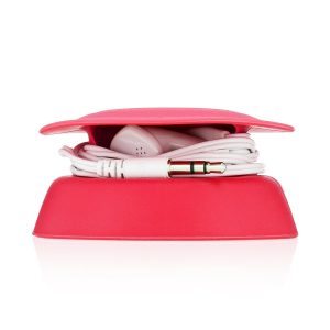 Budley - Tangle-Free Earphone/Earbud Case, Compact Storage System, Silicone (Red, Set of 1)