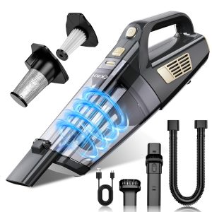 CKIKH Handheld Vacuum Cordless, 15000PA Hand Held Car Vacuum Cleaner | Strong Suction, Portable, Multi-Nozzles & Washable Filter, Lightweight Rechargeable, For Home, Car, Office, Pets