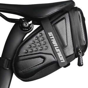 Bike Saddle Bag - EVA Hard Shell Waterproof Bike Seat Bag 1L Under Seat Wedge Pack, Bicycle Tail Bag Cycling Accessories Storage Pouch for Mountain & Road Bike